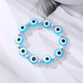 Silver Tone Round Evil Eye Beaded Stretch Bracelets view 3