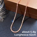 Single-Row Clear Stone Tennis Necklace In Three Metal Tones view 5