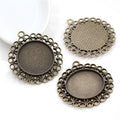 Circle Filigree Round Pendant Bezel Blank for Cabochon Craft view 3