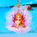 Glitter Shell Mermaid Doll Keychains in Eleven Color Options view 1