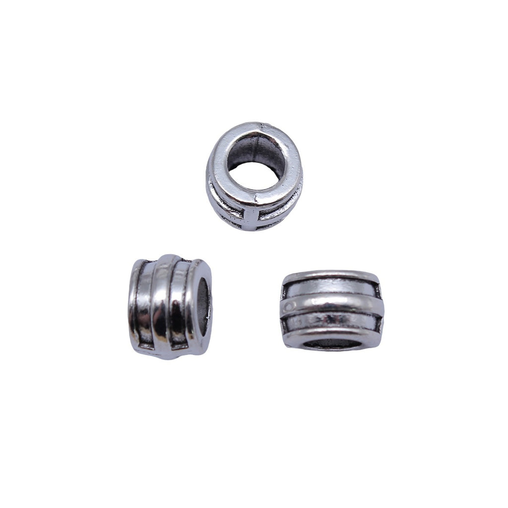 12x12x8mm 2.8g Antique Silver Zinc Alloy Large Hole Spacer Beads for Bracelet Jewelry Making