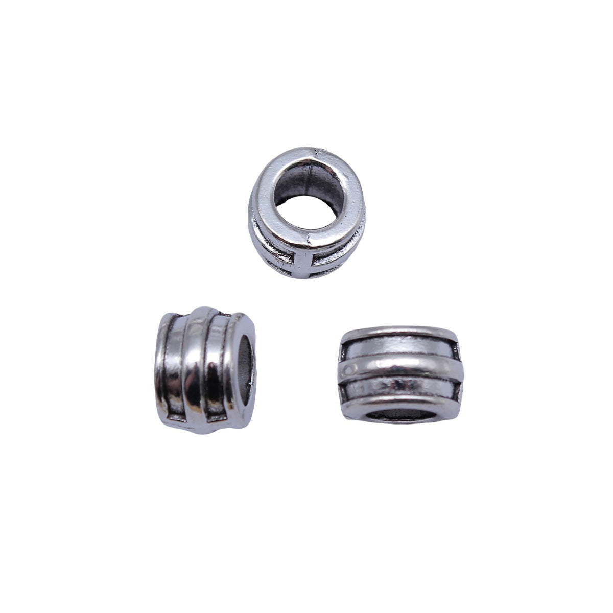 12x12x8mm 2.8g Antique Silver Zinc Alloy Large Hole Spacer Beads for Bracelet Jewelry Making