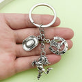 Western Cowboy Charm Keychains Featuring Heart Across 55 Pictured Variations view 2