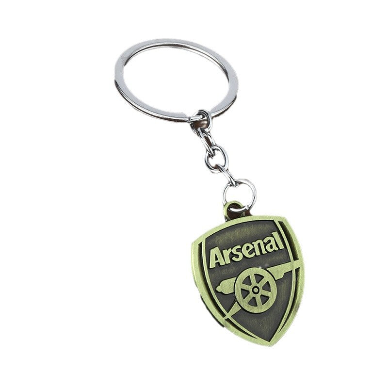 Football Club Crest Bronze Style Keychain Charm
