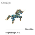 Crystal Unicorn Brooch In 2 Color Variants For Jackets and Scarves view 7