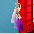 Daisy Triple Silk Tassel Keychains in Nine Color Mixes plus Assorted Option view 1