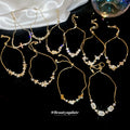 Gold Adjustable Crystal Cat Eye Cross Flower Bracelets view 2