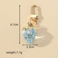 Gold Tone Transparent Strawberry Clip Keychains in Seven Colors view 4