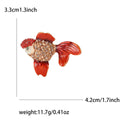 Crystal Covered Goldfish Brooch in Blue Red or Green view 7