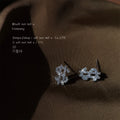 Silver Tone Clear Pave Dollar Sign Mini Stud Earrings view 4
