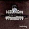 Silver Tone Raised Round Crystal Floral Ring Set Statement Jewelry view 5