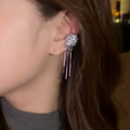 Silver Tone Crystal Fringe Ear Cuff Fashion Jewelry view 3