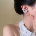 Silver Tone Crystal Butterfly Ear Cuffs for Left or Right Ear view 7