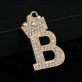 Crystal Crown Initial Letter Charm Pendant Gold Tone A To Z view 7