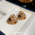 Gold-Tone Crystal Triangular Stud Earrings - One Style view 4