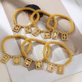 Gold-Tone Bead Bracelet with Paired Framed Symbol Charms view 3