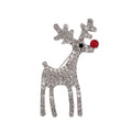 Gold Tone Silver Tone Christmas Reindeer Crystal Two Designs Metal Brooch Pin view 6