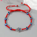 Silver Tone Hamsa Blue Evil Eye Adjustable Cord Bracelets view 2