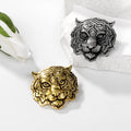 Black Gold Tone Tiger Two Designs Metal Brooch Pin view 4