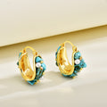 Statement Chunky Beaded And Clear Stone U Hoop Earrings view 7