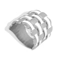 Wide Basket Weave Enamel Rings Gold Steel White Black Metal view 7