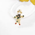 Gold Tone Scarecrow Pearl Look Metal Brooch Pin for Jackets and Lapels view 5