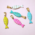 Striped Fish Charms in Six Bright Enamel Color Options view 11