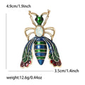 Gold Tone Enamel Bee Brooch Blue Green Wings Accent view 5