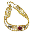 Openwork Lattice Bar Bracelet Oval Halo Center Stone view 5