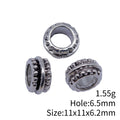 Braided Rim Silver Tone Large Hole Spacer Beads For Jewelry Making view 3