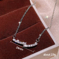 Curved Smile Bar Pendant Necklace Clear Red Blue Four view 5