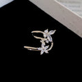 Silver Crystal Floral And Bow Ear Cuffs Four Styles view 2