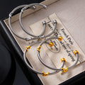 Twisted Cable Open Cuff Bangles Gold Accent Or Steel view 4