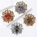 Rhinestone Spider Web Brooch Crystal Body Accent Pin view 2