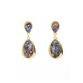 White Double Teardrop Gold Tone Long Dangle Earrings view 5
