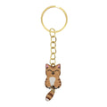 Cartoon Cat Keychain Gold Ring Chain Swinging Tail Charm view 10