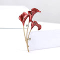 Enamel Calla Lily Trio Brooch Gold Stem Four Colors view 2