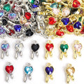 Tiny Heart Crystal Key Metal Jewelry Charms, 18 Colorways view 4