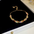 Six Mixed Color Crystal Cuffs And Plain Bar Chain Bracelet Designs view 6