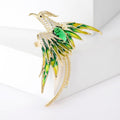 Long Tail Crystal Phoenix Metal Brooch in Five Colors view 7