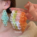 Translucent Sequin Cluster Earrings in Nineteen Colorful Designs view 1