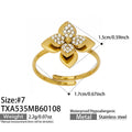 Gold Stainless Clover Flower Zircon Jewelry Set Pieces view 6
