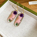 Pressed Flower Clear Resin Drop Earrings in Four Botanical Colors view 7