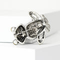 Crystal Sitting Frog Brooch Multicolor Green Blue Brown view 3