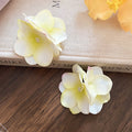 Fabric Hydrangea Duckbill Hair Clips Five Color Singles view 10