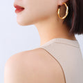 Twisted Smooth C-Hoop Earrings Gold or Steel Multi Size view 4