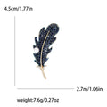 Crystal Leaf Brooch With White Pearl in Green or Blue view 5