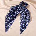 Printed Satin Evil Eye Scarf Scrunchie Hair Ties with Long Tails view 10