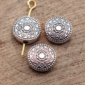 Mixed Finish Metal Floral Medallion Flat Beads For Jewelry Making view 2