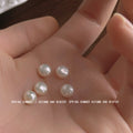 White Pearl Silver-Tone Post Stud Earrings Matching Pair view 3